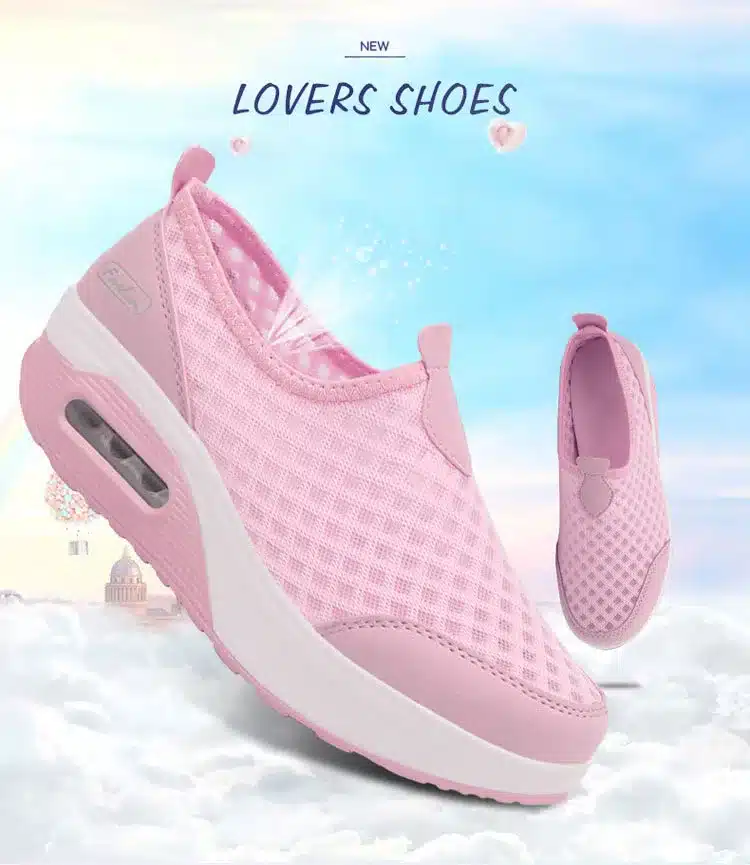 dobeyping 2018 Spring Summer Women Shoes Breathable Mesh Woman Flats Shoe Platform Ladies Sneakers Slip On Swing Ladies Footwear 2