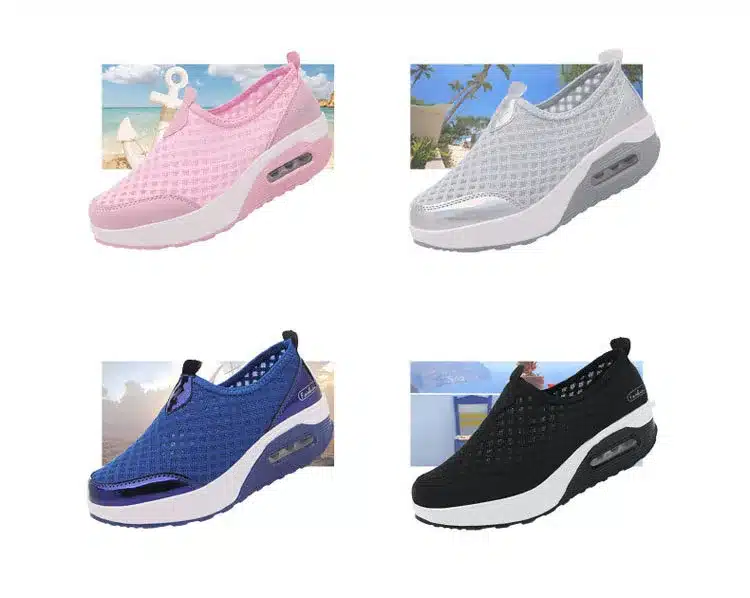 dobeyping 2018 Spring Summer Women Shoes Breathable Mesh Woman Flats Shoe Platform Ladies Sneakers Slip On Swing Ladies Footwear 3