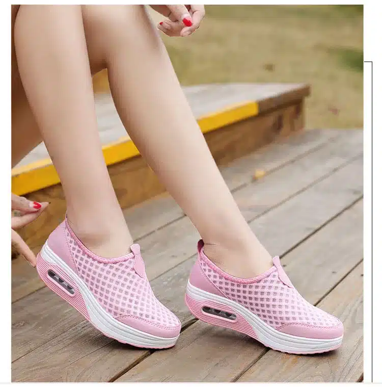 dobeyping 2018 Spring Summer Women Shoes Breathable Mesh Woman Flats Shoe Platform Ladies Sneakers Slip On Swing Ladies Footwear 8