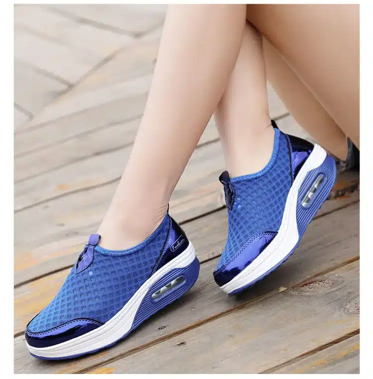 dobeyping 2018 Spring Summer Women Shoes Breathable Mesh Woman Flats Shoe Platform Ladies Sneakers Slip On Swing Ladies Footwear 14