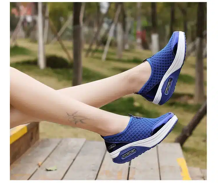 dobeyping 2018 Spring Summer Women Shoes Breathable Mesh Woman Flats Shoe Platform Ladies Sneakers Slip On Swing Ladies Footwear 15