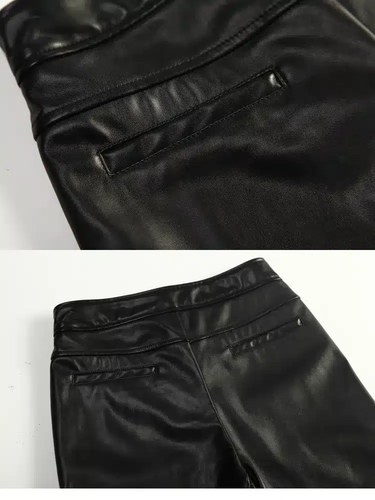 BLACK SEXY! Winter pants Woman Faux Leather Trousers With Velvet high waist Thicken Casual Legging Skinny Pencil Pants for work 26
