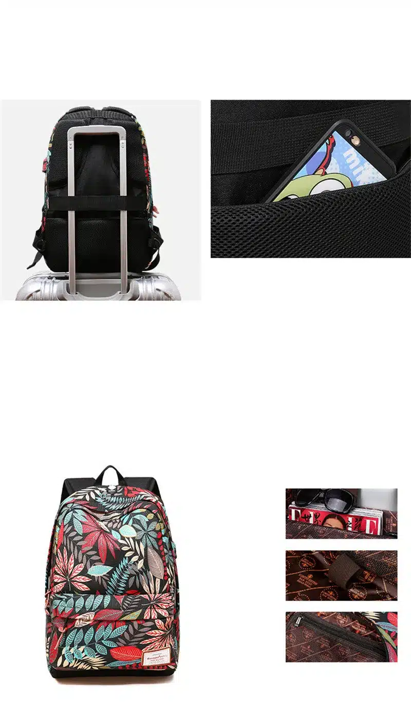 Women USB charging laptop backpack for teenage girls school backpack bag Printing Female Backpacks for college students 22