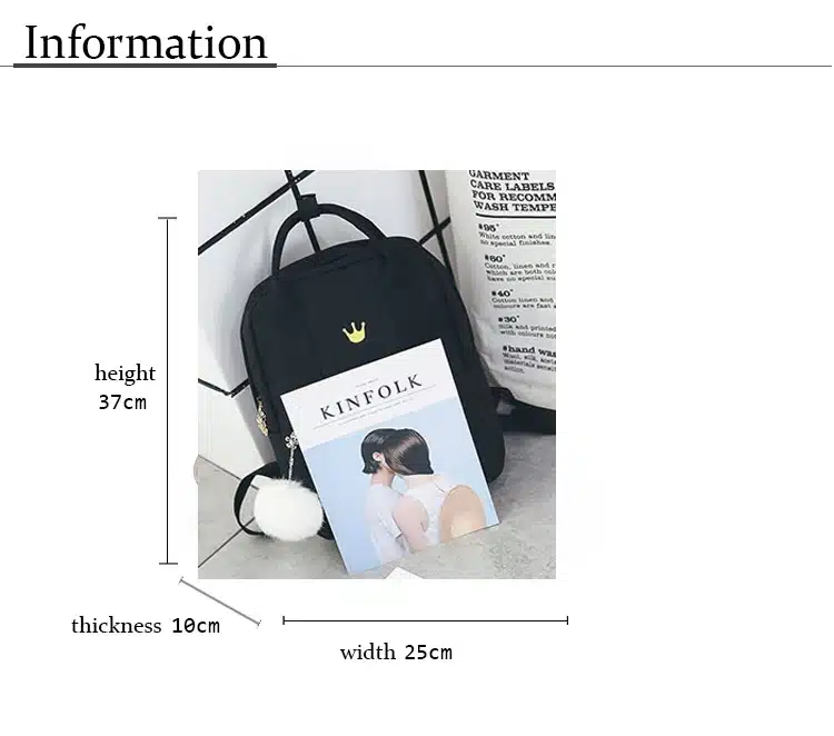 Women Backpack for School Teenagers Girls Vintage Stylish School Bag Ladies Canvas Fabric Backpack Female Bookbag Mochila 1574 10
