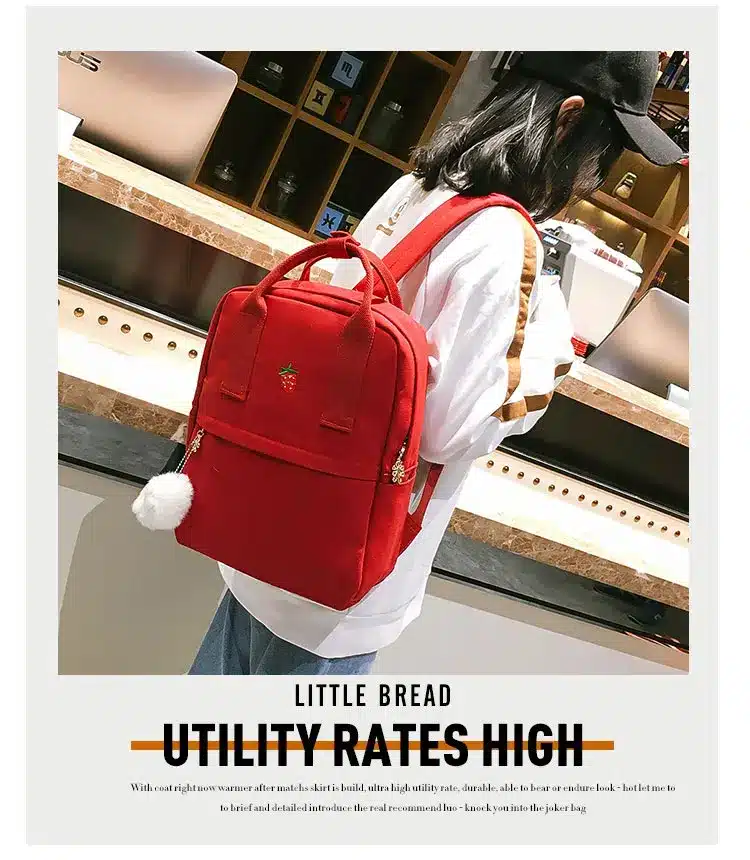 Women Backpack for School Teenagers Girls Vintage Stylish School Bag Ladies Canvas Fabric Backpack Female Bookbag Mochila 1574 12