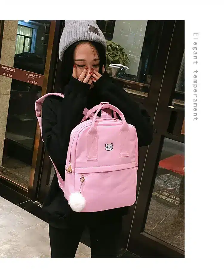 Women Backpack for School Teenagers Girls Vintage Stylish School Bag Ladies Canvas Fabric Backpack Female Bookbag Mochila 1574 15