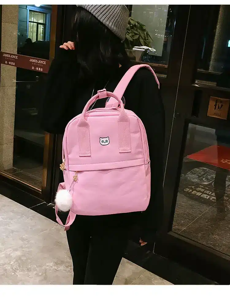 Women Backpack for School Teenagers Girls Vintage Stylish School Bag Ladies Canvas Fabric Backpack Female Bookbag Mochila 1574 16