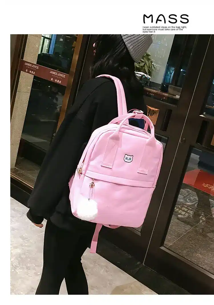 Women Backpack for School Teenagers Girls Vintage Stylish School Bag Ladies Canvas Fabric Backpack Female Bookbag Mochila 1574 17