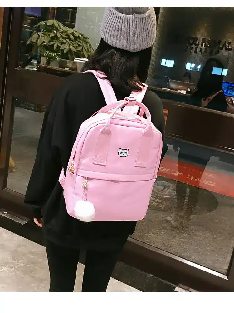 Women Backpack for School Teenagers Girls Vintage Stylish School Bag Ladies Canvas Fabric Backpack Female Bookbag Mochila 1574 18