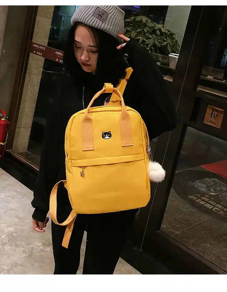 Women Backpack for School Teenagers Girls Vintage Stylish School Bag Ladies Canvas Fabric Backpack Female Bookbag Mochila 1574 22