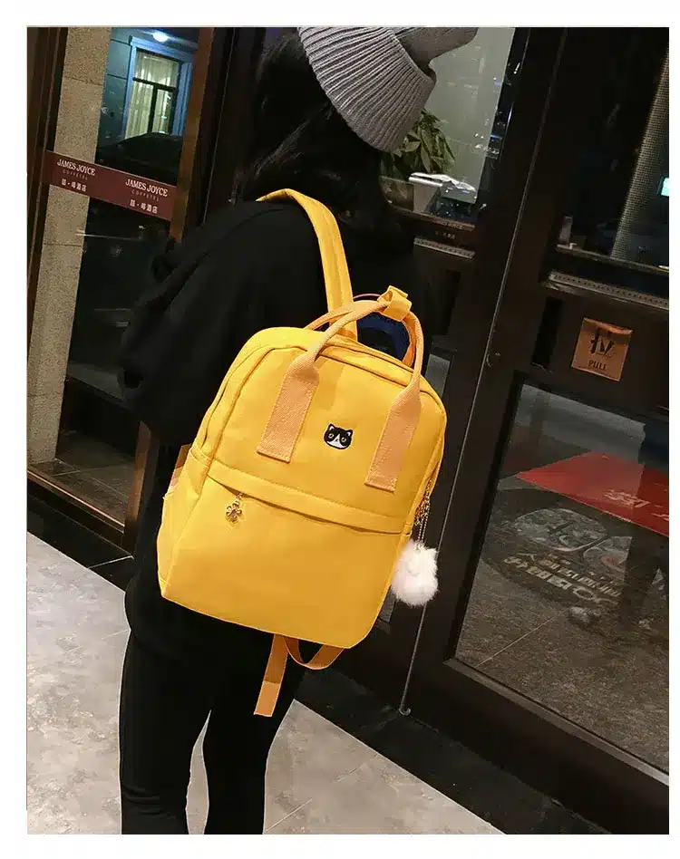 Women Backpack for School Teenagers Girls Vintage Stylish School Bag Ladies Canvas Fabric Backpack Female Bookbag Mochila 1574 24