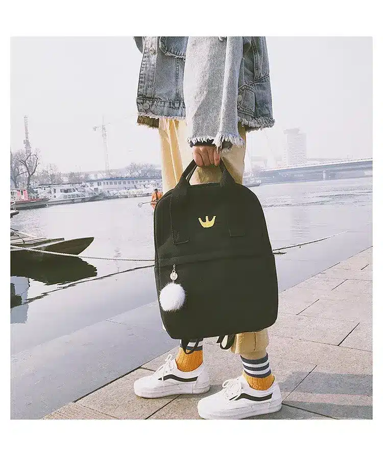 Women Backpack for School Teenagers Girls Vintage Stylish School Bag Ladies Canvas Fabric Backpack Female Bookbag Mochila 1574 32
