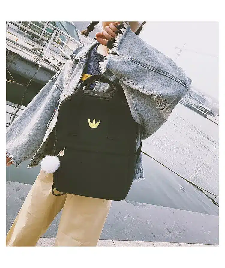 Women Backpack for School Teenagers Girls Vintage Stylish School Bag Ladies Canvas Fabric Backpack Female Bookbag Mochila 1574 33