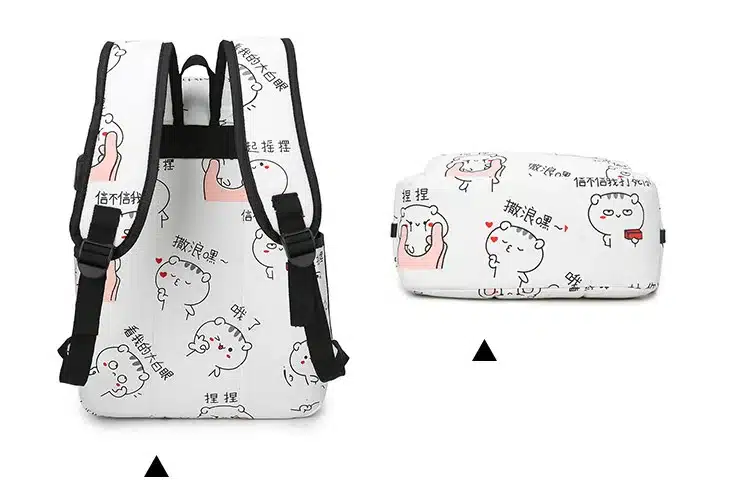 2018 USB Charging Canvas Backpack 3 Pcs/set Women School Backpacks Schoolbag For Teenagers Man Student Book Bag Boys Satchel 15