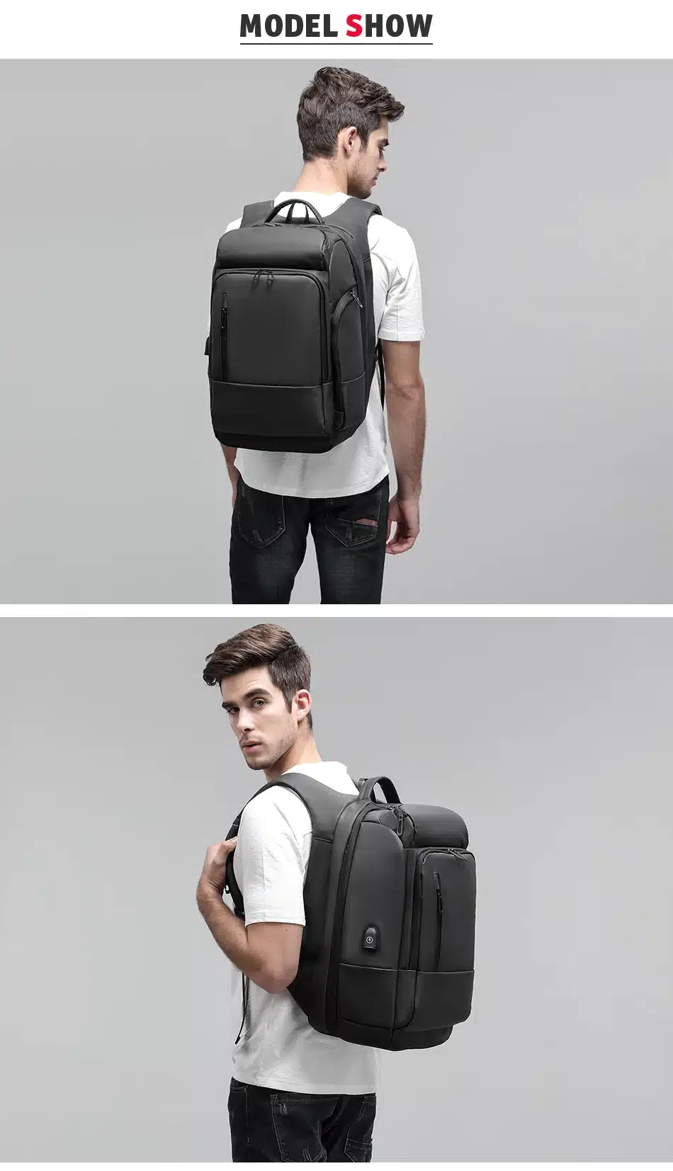 NIGEER 17 inch Laptop Backpack For Men Water Repellent Functional Rucksack with USB Charging Port Travel Backpacks Male n1755 28