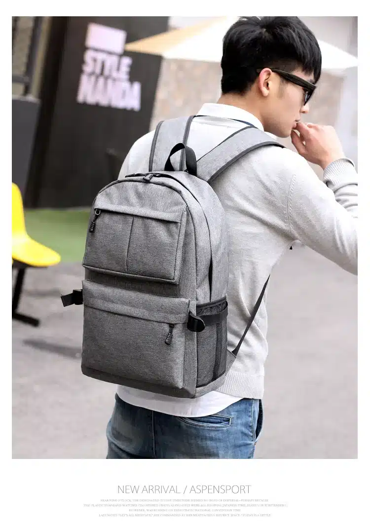 AHRI USB Unisex Design Backpack Book Bags for School Backpack Casual Rucksack Daypack Oxford Canvas Laptop Fashion Man Backpacks 15