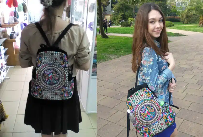 Vintage Embroidery Ethnic Canvas Backpack Women Handmade Flower Embroidered Travel Bags Schoolbag Backpacks Rucksack Mochila 1
