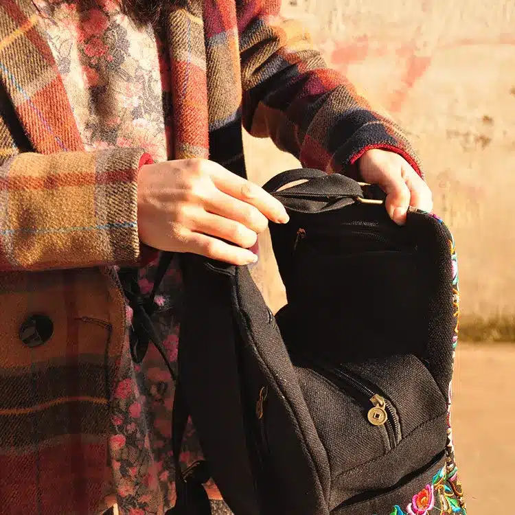 Vintage Embroidery Ethnic Canvas Backpack Women Handmade Flower Embroidered Travel Bags Schoolbag Backpacks Rucksack Mochila 11