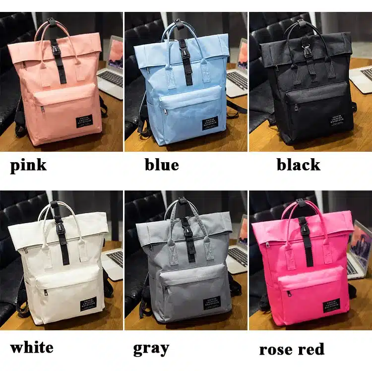 Women External USB Charge Backpack Canvas Backpack Male Mochila Escolar Girls Laptop Backpack School Bags Backpack for teens 2