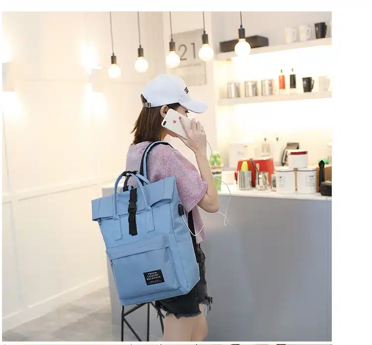 Women External USB Charge Backpack Canvas Backpack Male Mochila Escolar Girls Laptop Backpack School Bags Backpack for teens 14