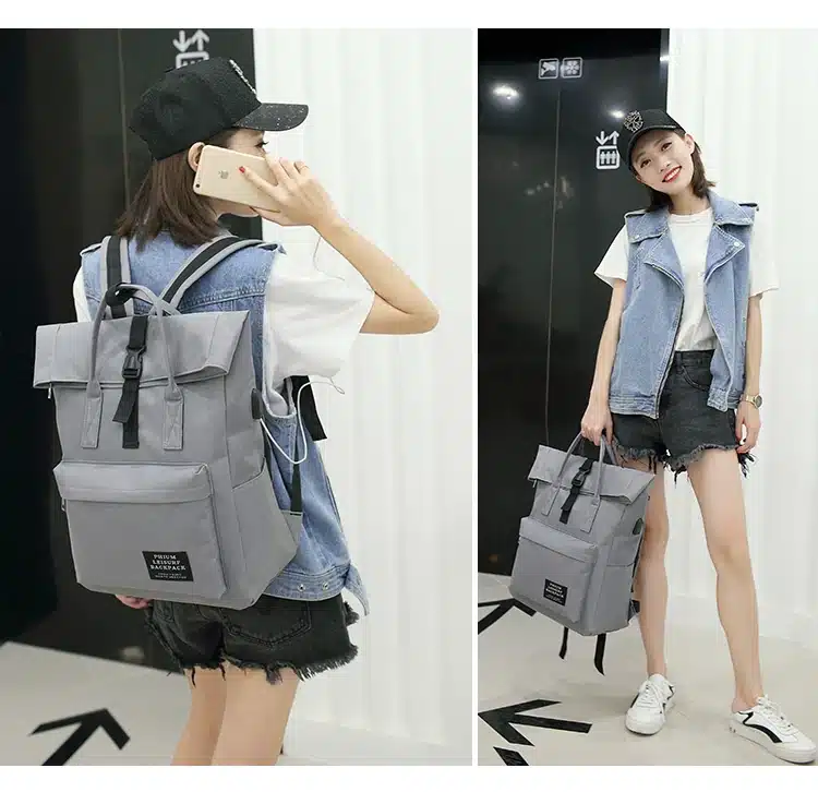 Women External USB Charge Backpack Canvas Backpack Male Mochila Escolar Girls Laptop Backpack School Bags Backpack for teens 15