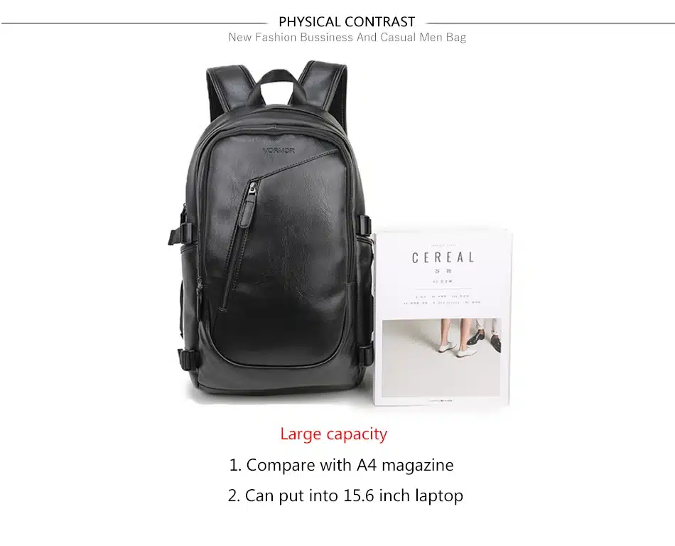 2017 VORMOR Brand waterproof 15.6 inch laptop backpack men leather backpacks for teenager Men Casual Daypacks mochila male 10