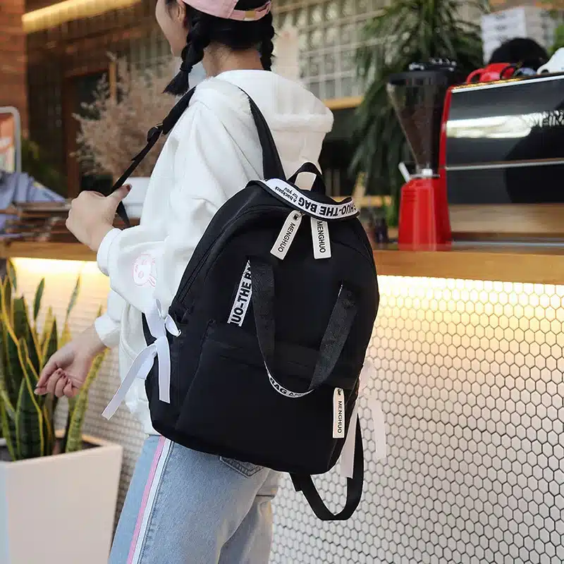 Menghuo Large Capacity Backpack Women Preppy School Bags For Teenagers Female Nylon Travel Bags Girls Bowknot Backpack Mochilas 32