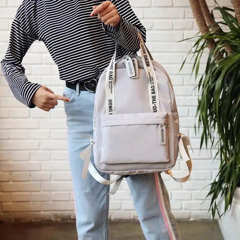 Menghuo Large Capacity Backpack Women Preppy School Bags For Teenagers Female Nylon Travel Bags Girls Bowknot Backpack Mochilas 33