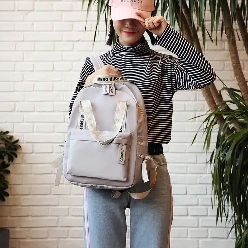 Menghuo Large Capacity Backpack Women Preppy School Bags For Teenagers Female Nylon Travel Bags Girls Bowknot Backpack Mochilas 35