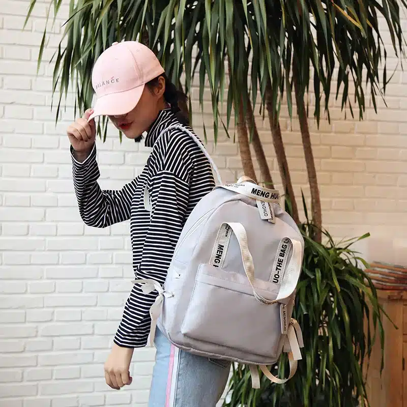 Menghuo Large Capacity Backpack Women Preppy School Bags For Teenagers Female Nylon Travel Bags Girls Bowknot Backpack Mochilas 37