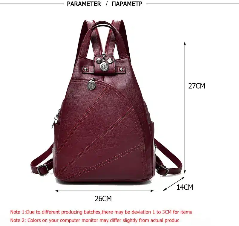 Fashion Leisure Women Backpacks Women's PU Leather Backpacks Female school Shoulder bags for teenage girls Travel Back pack 1