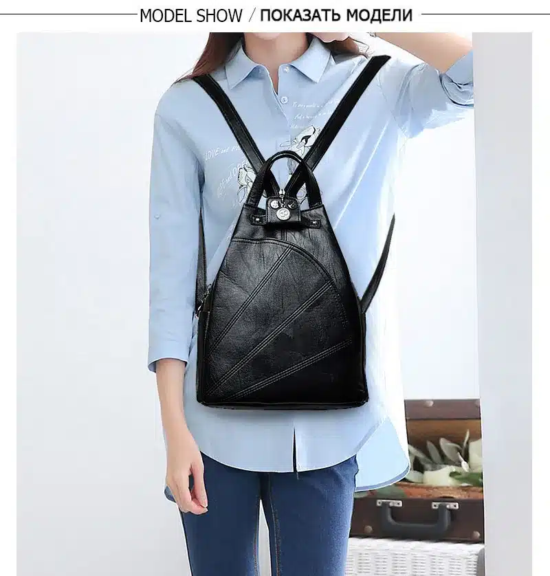 Fashion Leisure Women Backpacks Women's PU Leather Backpacks Female school Shoulder bags for teenage girls Travel Back pack 9