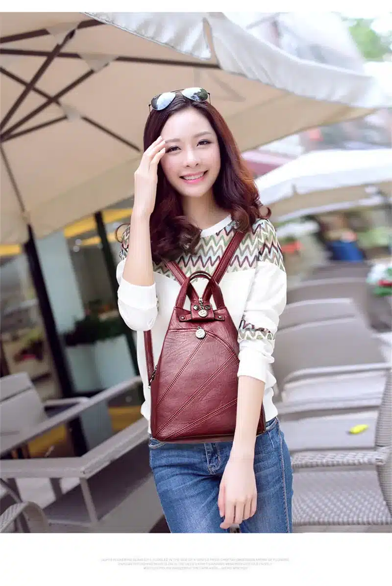 Fashion Leisure Women Backpacks Women's PU Leather Backpacks Female school Shoulder bags for teenage girls Travel Back pack 11