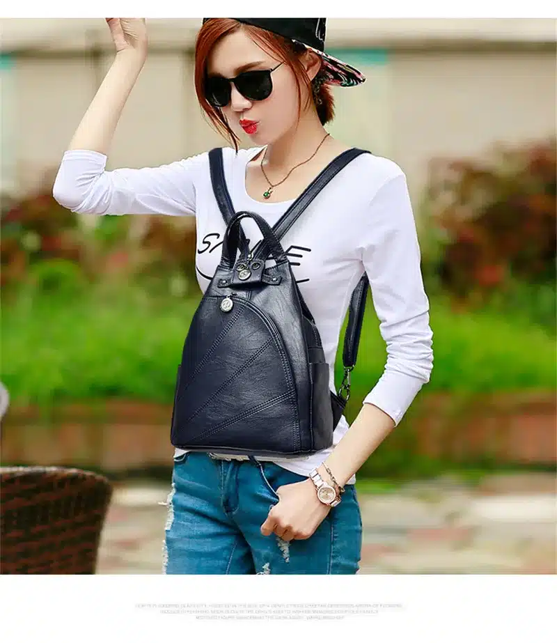 Fashion Leisure Women Backpacks Women's PU Leather Backpacks Female school Shoulder bags for teenage girls Travel Back pack 12