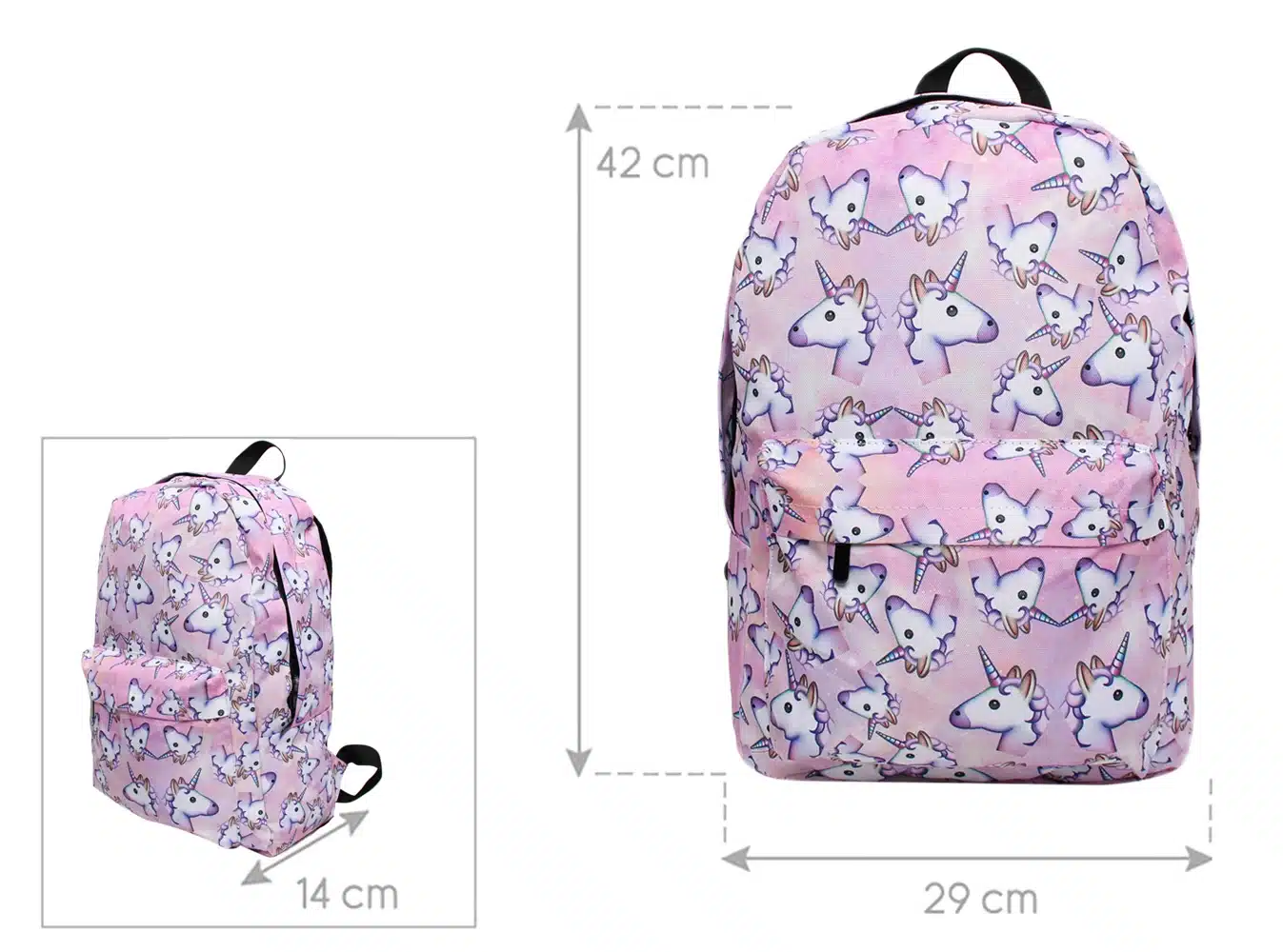 Deanfun 3PCS /set Women Printed Unicorn Backpack School Bags For Teenage Girls Shoulder Drawstring Bags 2