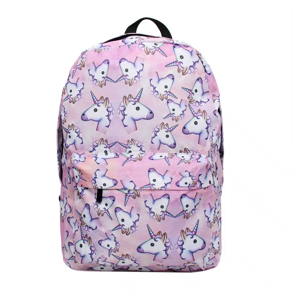 Deanfun 3PCS /set Women Printed Unicorn Backpack School Bags For Teenage Girls Shoulder Drawstring Bags 3
