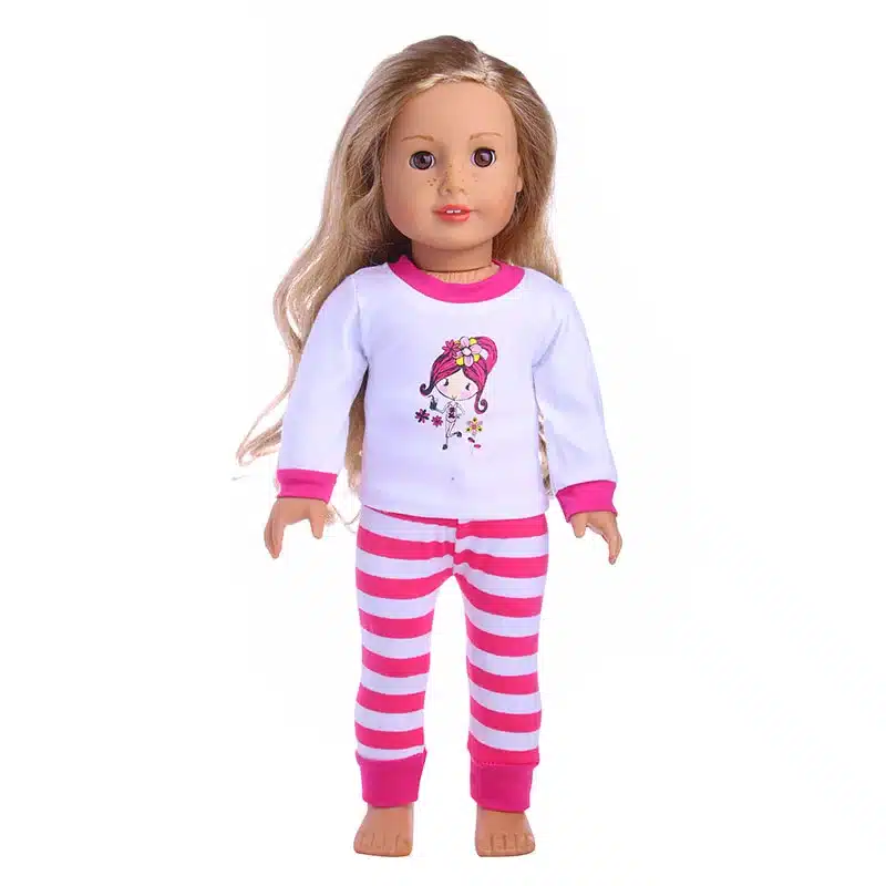 3Styles fashion set pajamas clothes and accessories 18 inch American girl's doll 8