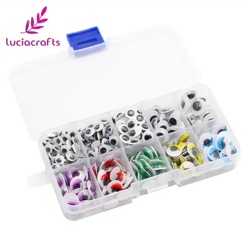 Lucia crafts 1box/lot 5-12mm Self-adhesive Wobbly Googly Eyes DIY for Clothes Scrapbooking Stuffed Toy Doll decor 100100420 12