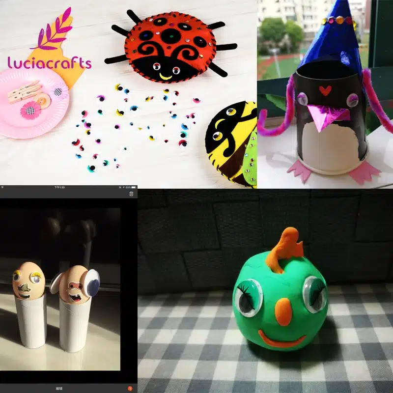 Lucia crafts 1box/lot 5-12mm Self-adhesive Wobbly Googly Eyes DIY for Clothes Scrapbooking Stuffed Toy Doll decor 100100420 13