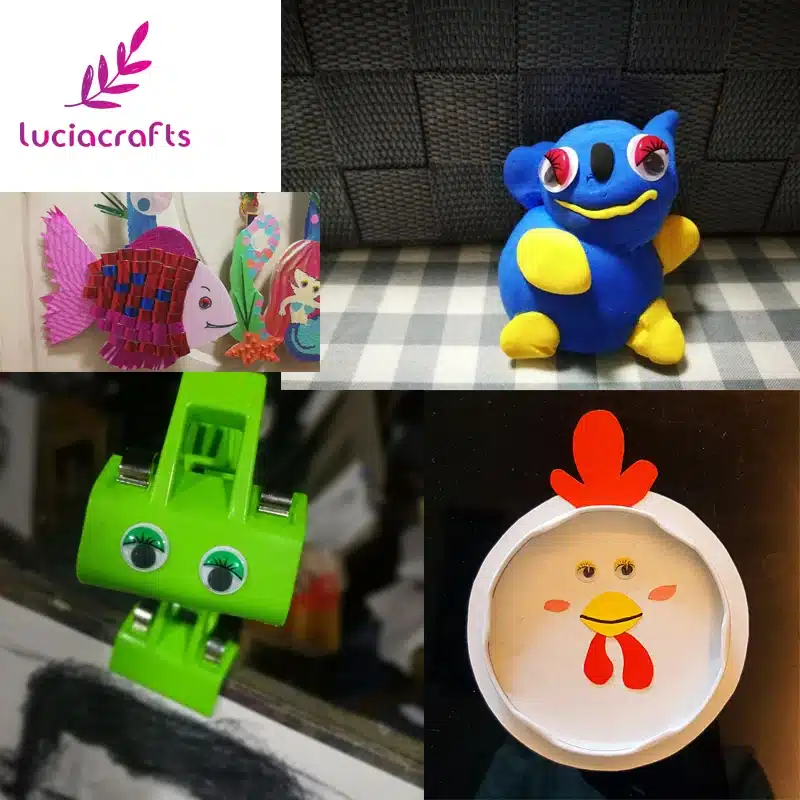 Lucia crafts 1box/lot 5-12mm Self-adhesive Wobbly Googly Eyes DIY for Clothes Scrapbooking Stuffed Toy Doll decor 100100420 14
