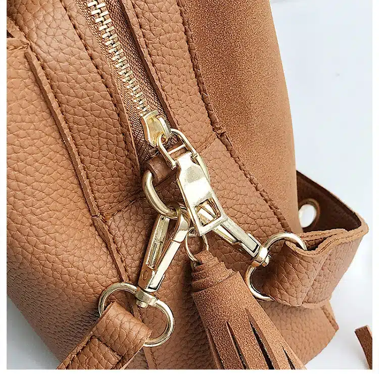 2018 Fashion Exquisite Women Bucket Bag Vintage Tassel Messenger Bag High Quality Retro Shoulder Bag Simple Crossbody Bag Tote 25