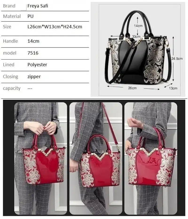 Luxury Sequin Embroidery Women Bag Patent Leather Handbag Diamond Shoulder Messenger Bags Famous Brand Designer 2018 Freya Safi 5