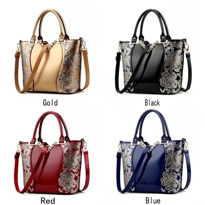 Luxury Sequin Embroidery Women Bag Patent Leather Handbag Diamond Shoulder Messenger Bags Famous Brand Designer 2018 Freya Safi 8