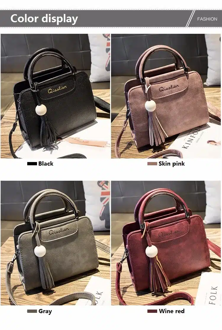 Free shipping, 2018 new women handbags, simple fashion flap, trend tassel woman messenger bag, Korean version shoulder bag. 12