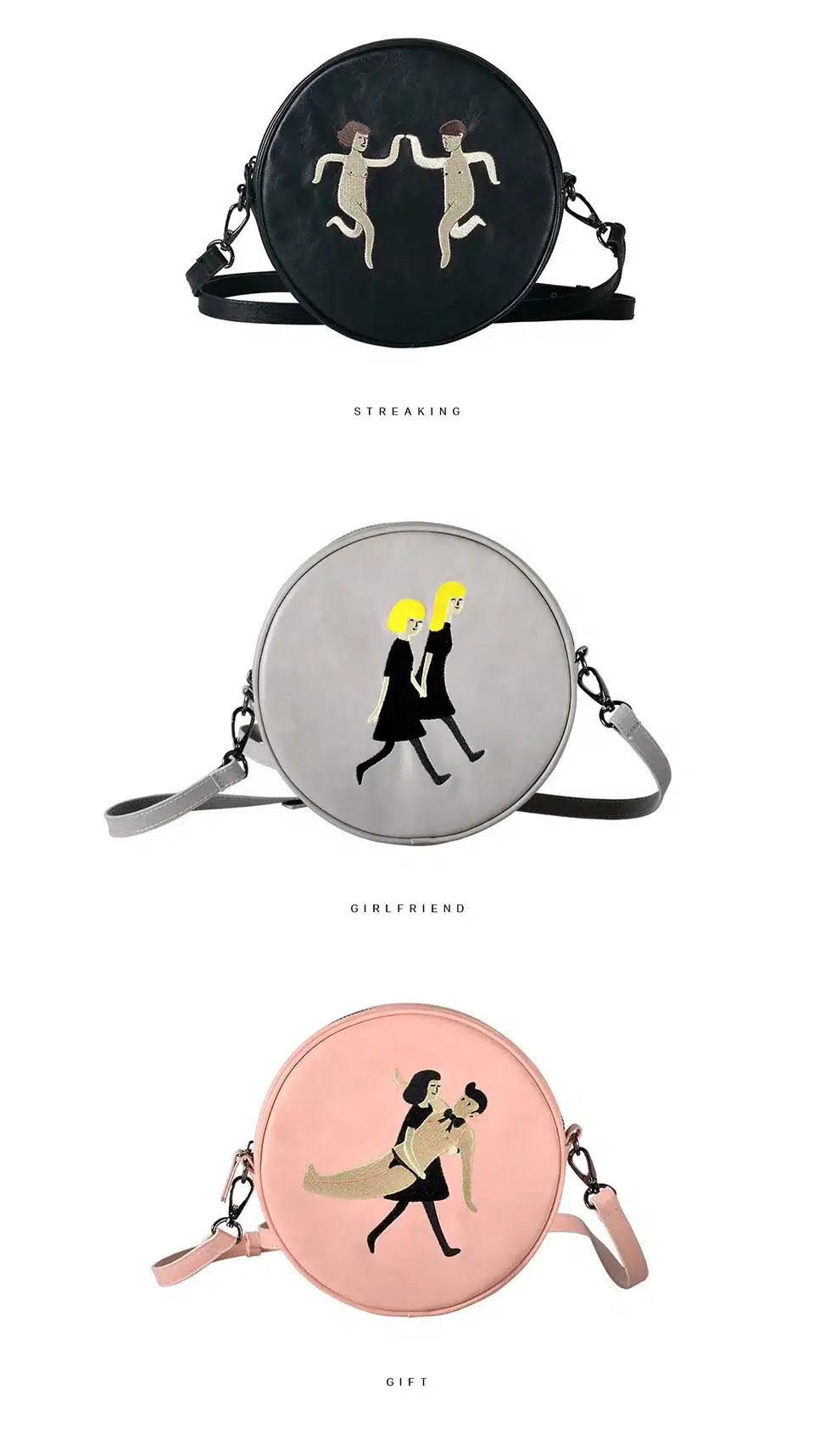 Kiitos Life Circular PU messenger bags for girls original designed in 2styles(FUN KIK ) 2