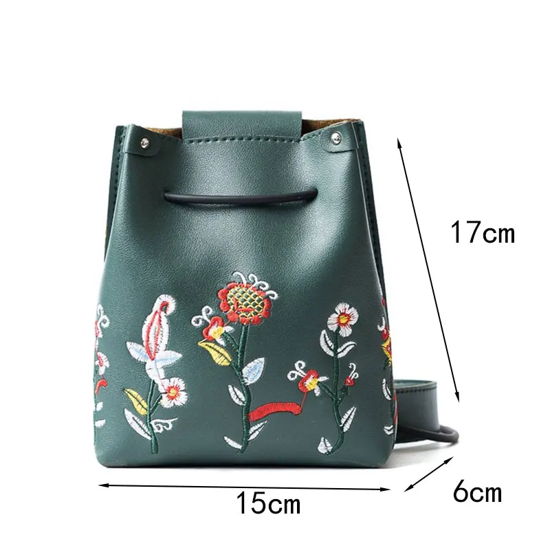 DAUNAVIA NEW Fashion Woman Mini Embroidery Bucket Designer Messenger Bags Women Shoulder Bag Handbags Ladies Small Flap Bolsa 1