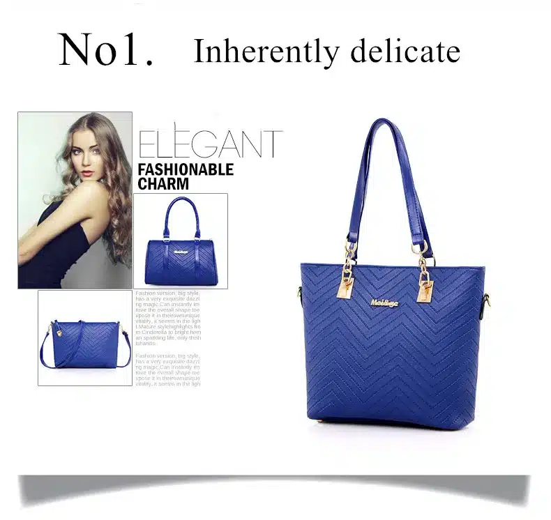 NEW Brand Luxury Lady Handbag 6 Pcs/set Composite Bags Set Women Shoulder Crossbody Bag Female Purse Clutch Wallet 11