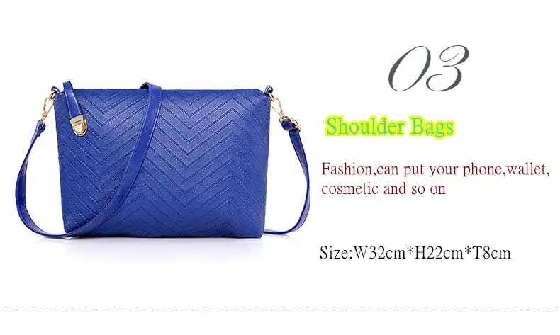 NEW Brand Luxury Lady Handbag 6 Pcs/set Composite Bags Set Women Shoulder Crossbody Bag Female Purse Clutch Wallet 16