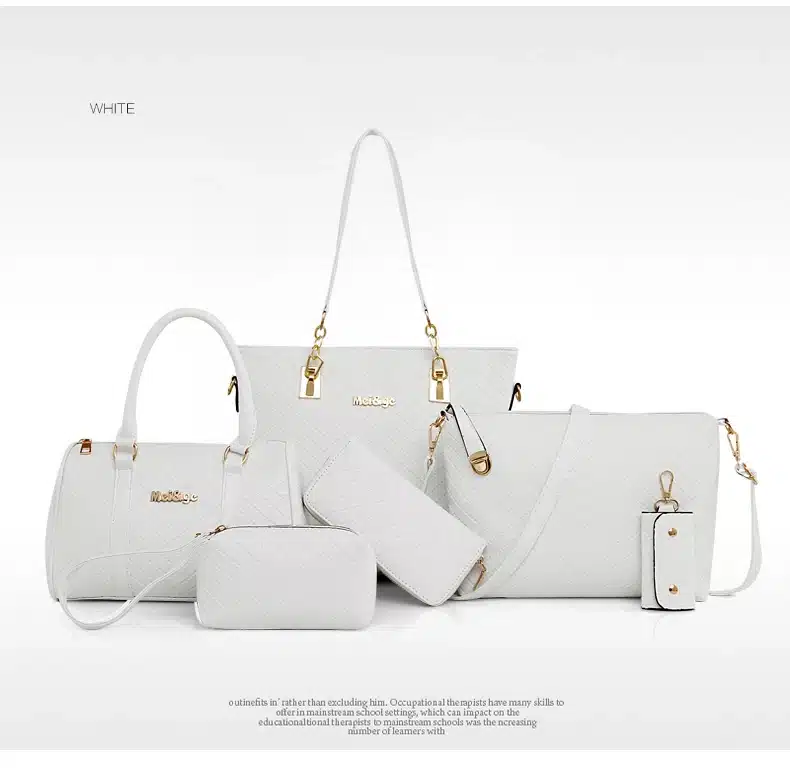 NEW Brand Luxury Lady Handbag 6 Pcs/set Composite Bags Set Women Shoulder Crossbody Bag Female Purse Clutch Wallet 40