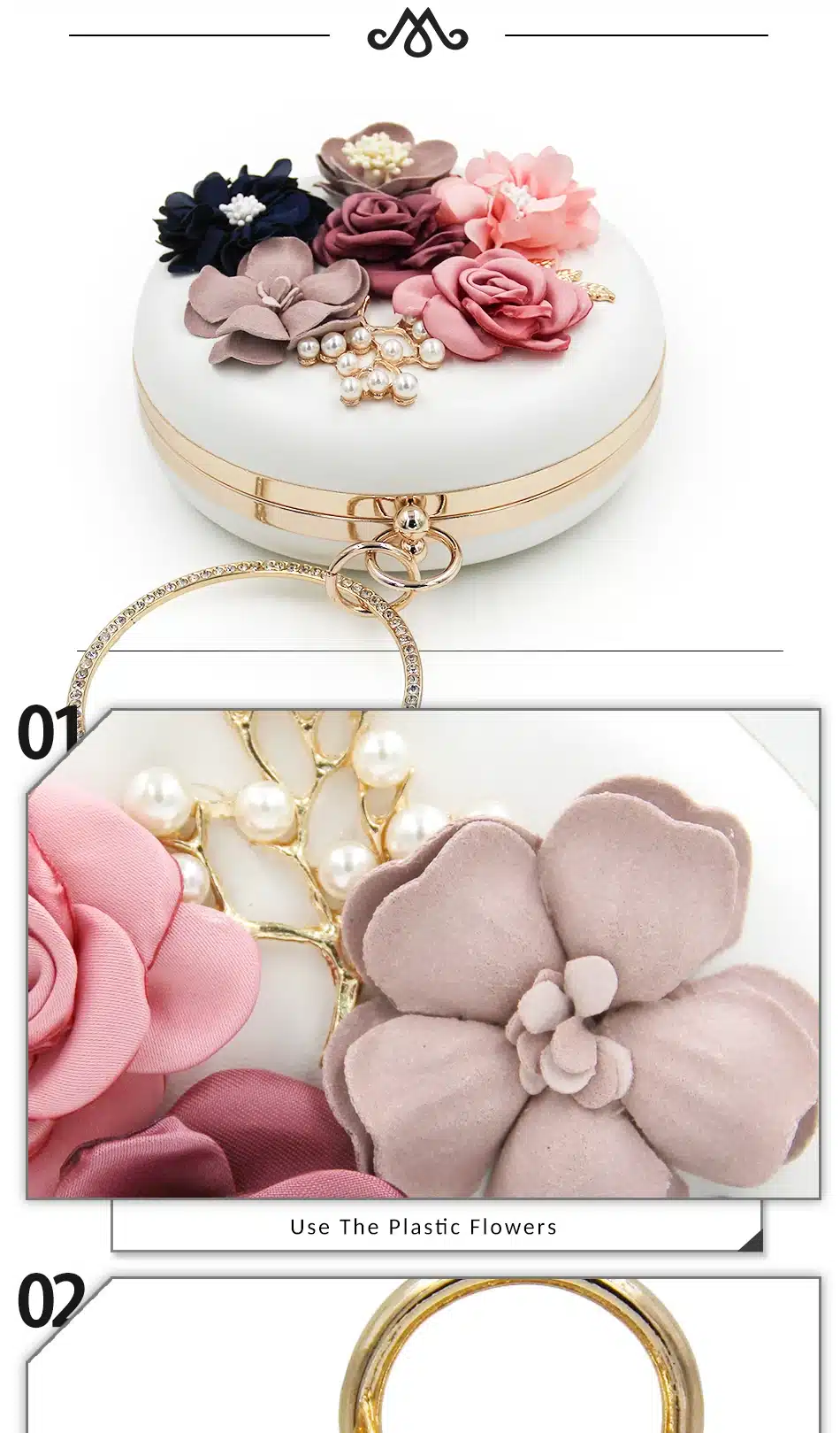 Milisente 2018 New Women Evening Clutches Bags Ladies Flower Wedding Bag Day Clutch Purse Female Party Bag 15